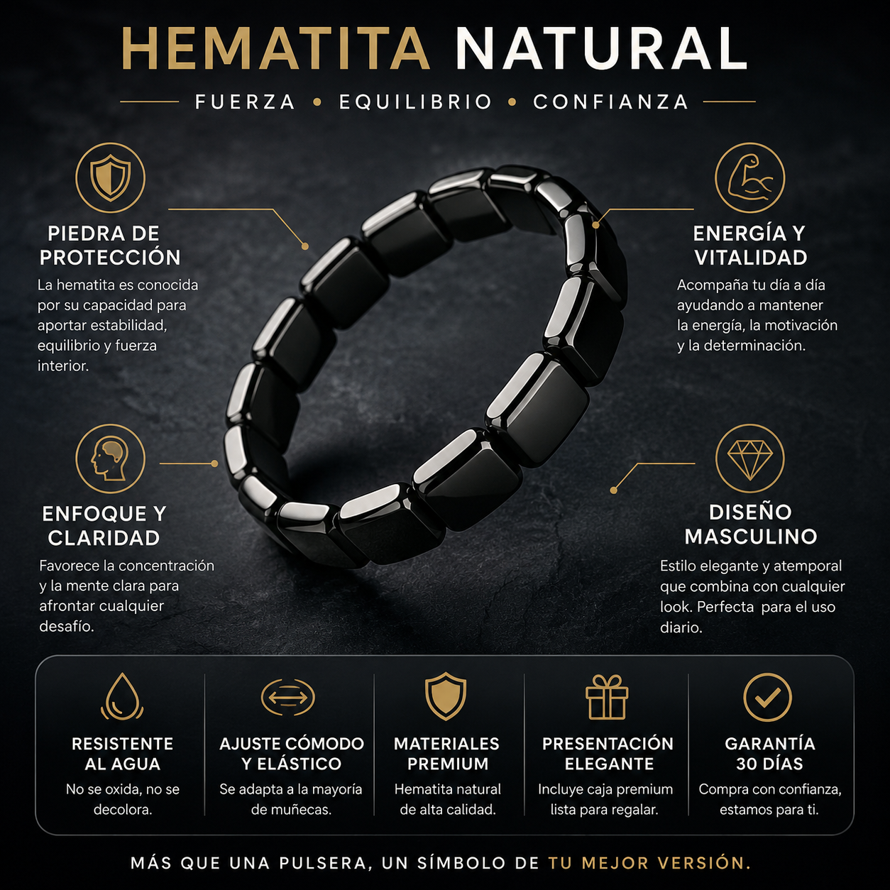 Pulsera de hematita